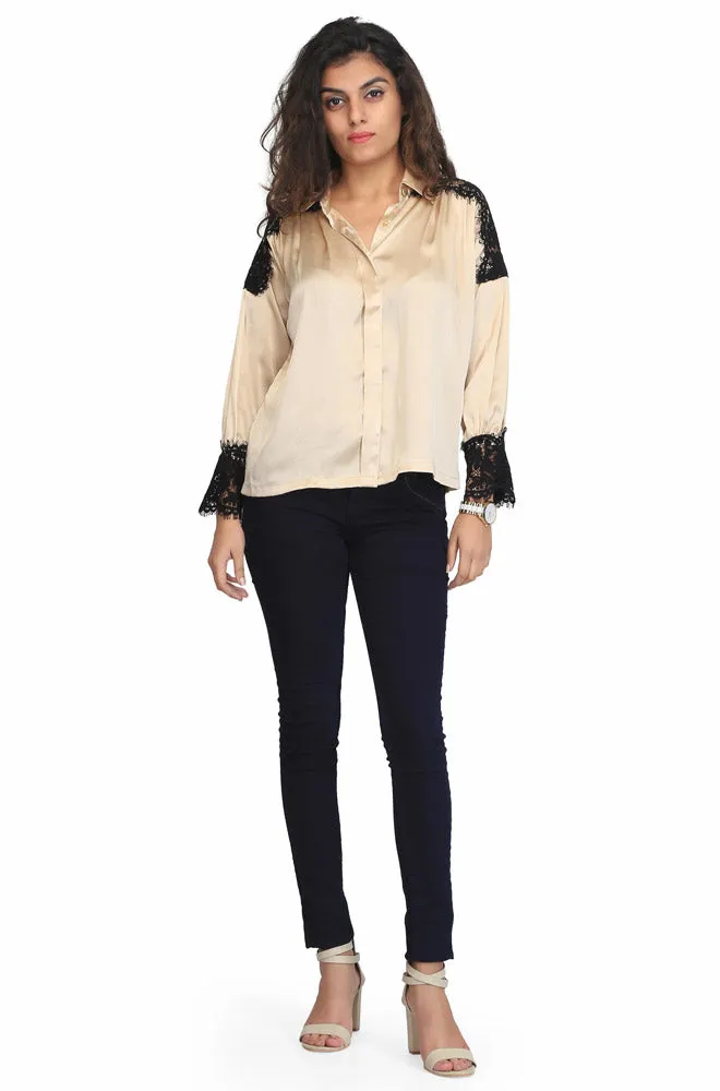 FLIPPA SATIN LACE SHIRT FOR WOMEN