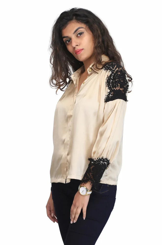 FLIPPA SATIN LACE SHIRT FOR WOMEN