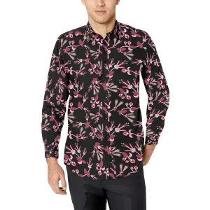 Floral Green Black Dress Shirt