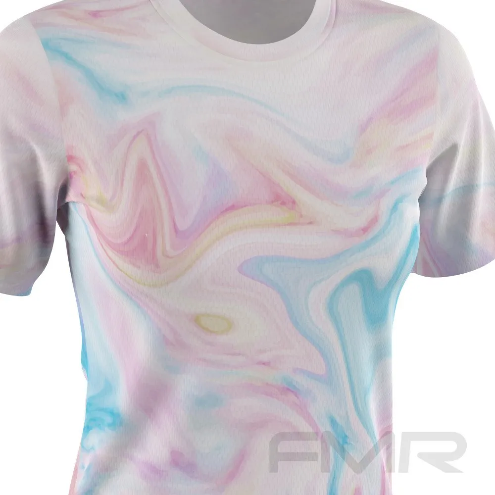 FMR Women's Marble Print Short Sleeve T-Shirt