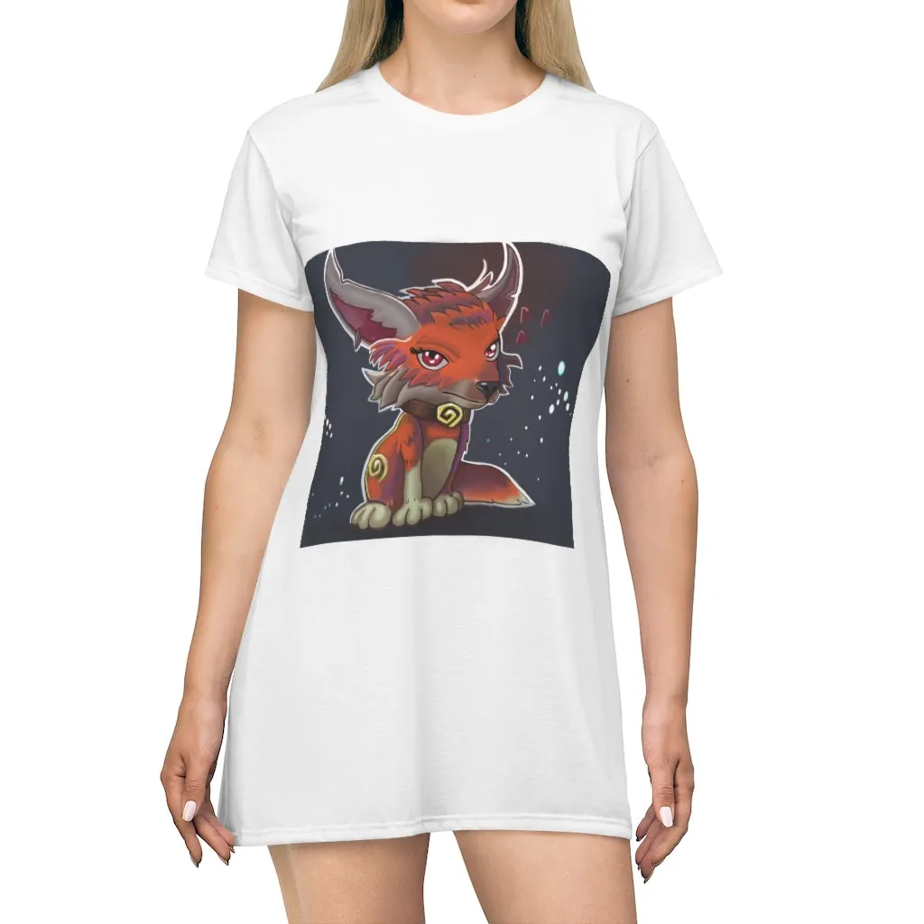 Foxxy All Over Print T-Shirt Dress