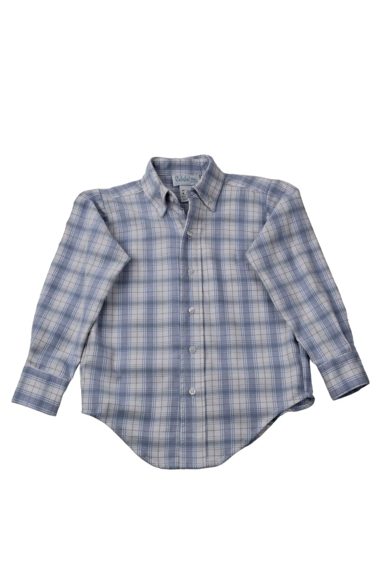 Funtasia Too Button Down Shirt Blue/Tan Plaid 71201 5106