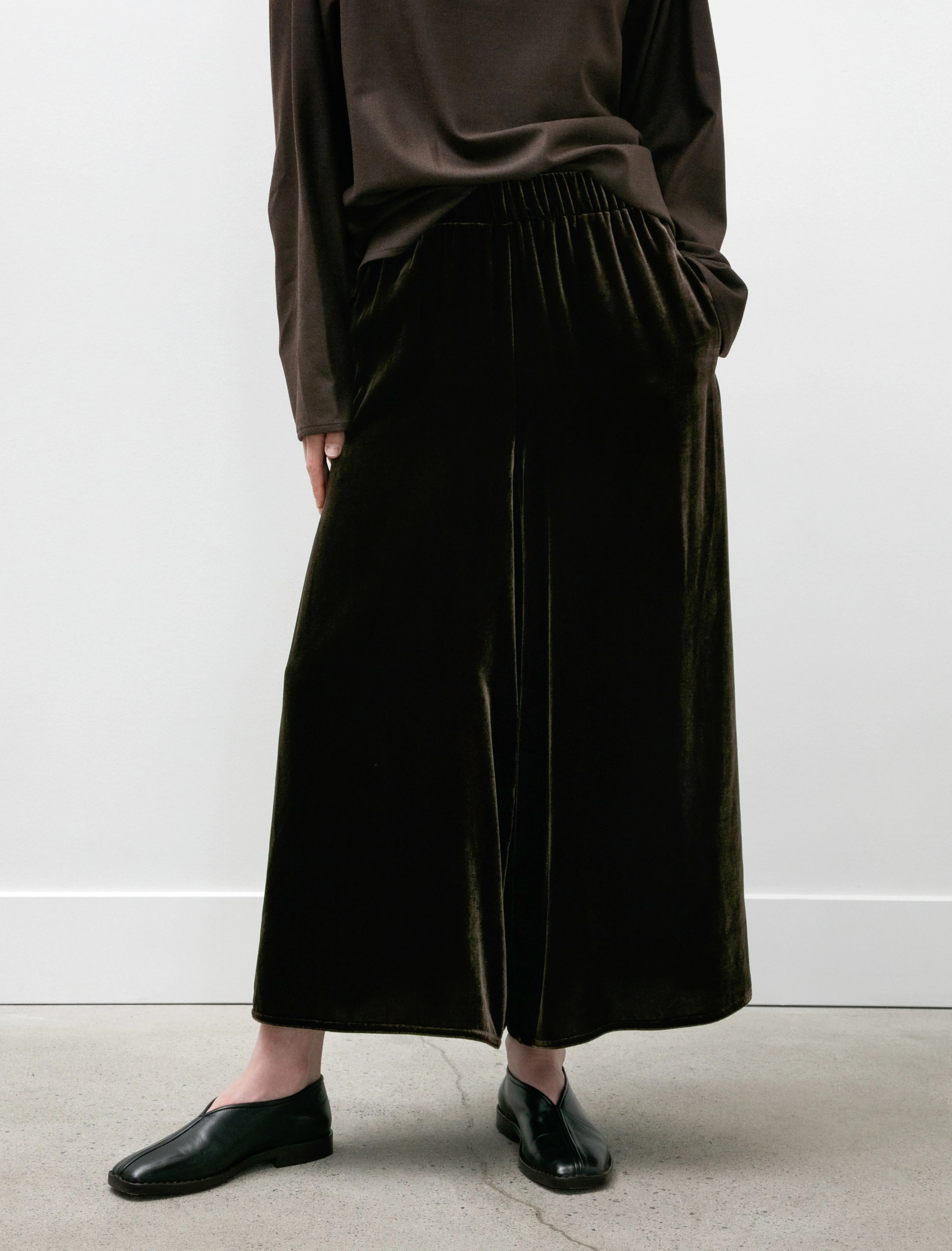 Gaucho Pants Silk Velvet Brown