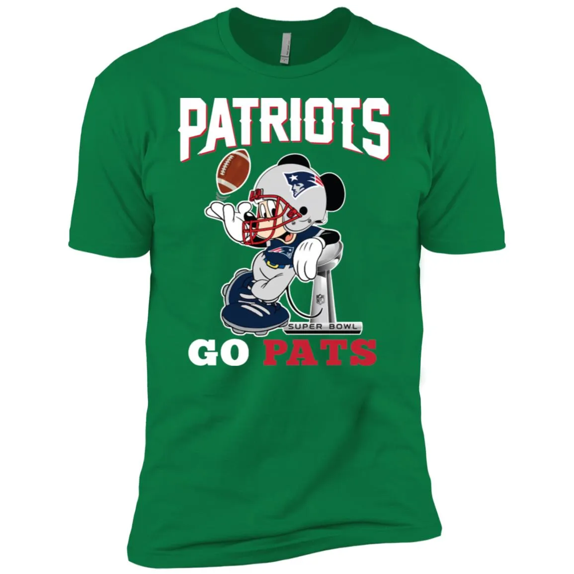 Go Pats - New England Patriots Super Bowl 2019 Mickey Mouse Football Nfl Men Short Sleeve T-Shirt