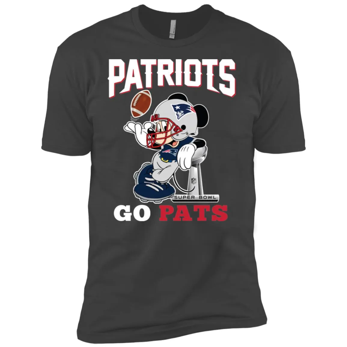 Go Pats - New England Patriots Super Bowl 2019 Mickey Mouse Football Nfl Men Short Sleeve T-Shirt