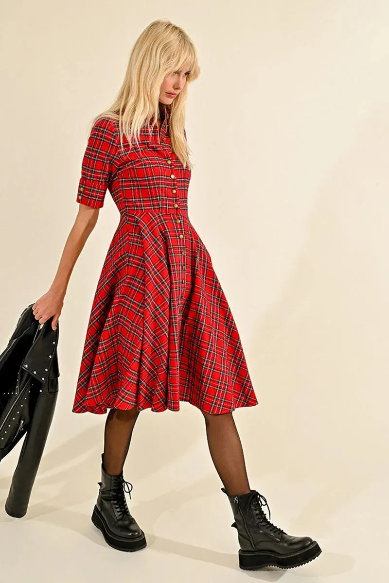 Gomez Plaid Shirt Dress