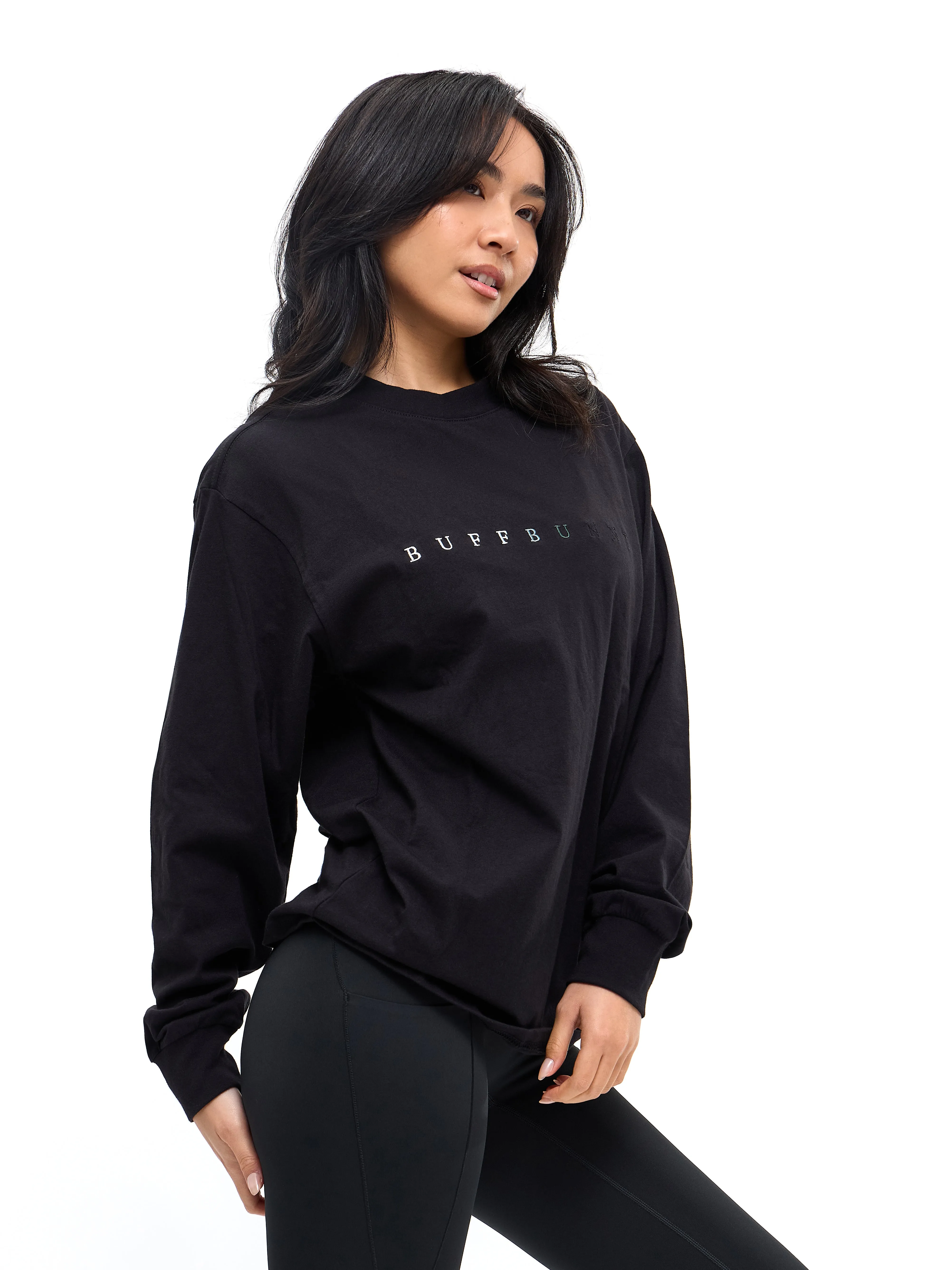 Gradient Long Sleeve Tee - Black