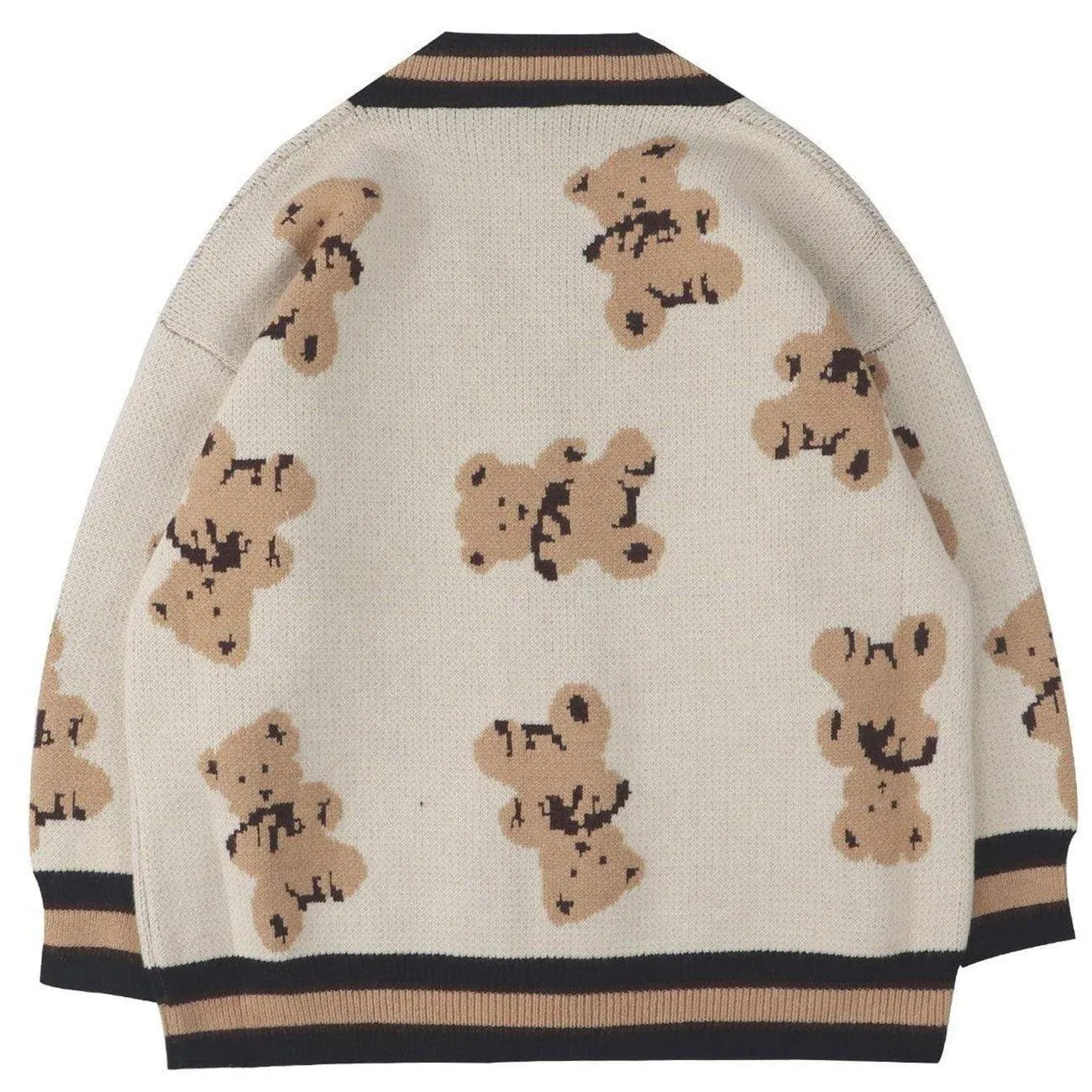 Harajuku Cartoon Bear Knit Cardigan Sweater - Embrace the Cuteness 🐻💖