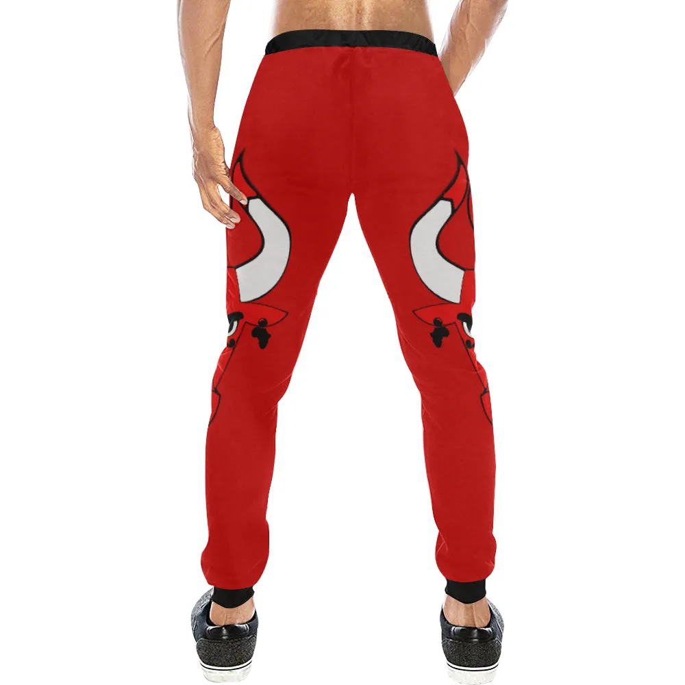 HATHOR BULLS RED Men's All Over Print Sweatpants