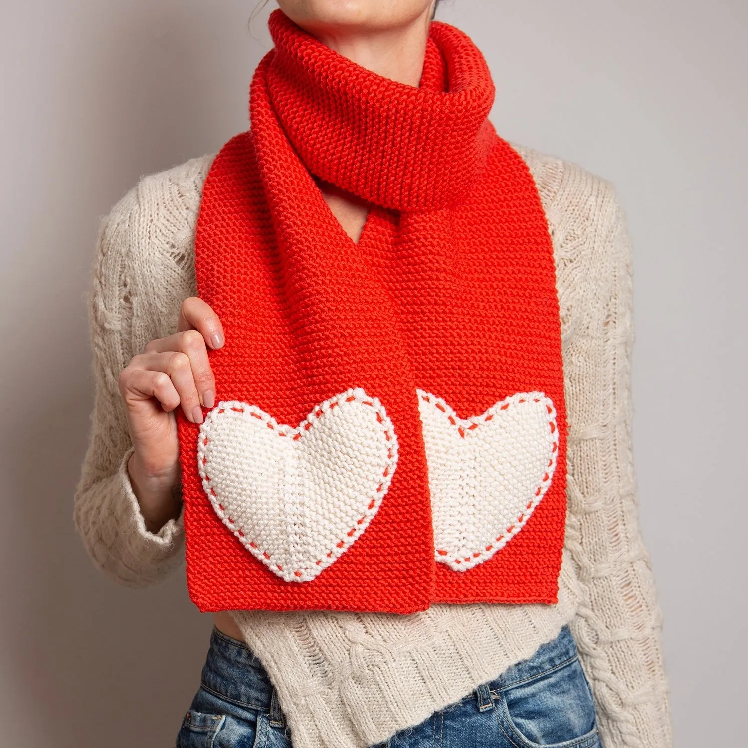 Heart Scarf Knitting Kit