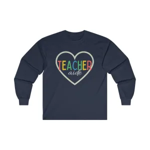 Heart Teacher Aide Long Sleeve Shirt