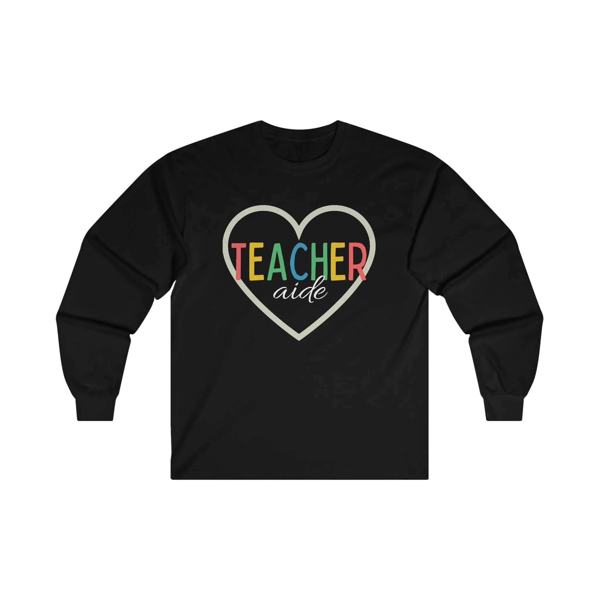 Heart Teacher Aide Long Sleeve Shirt