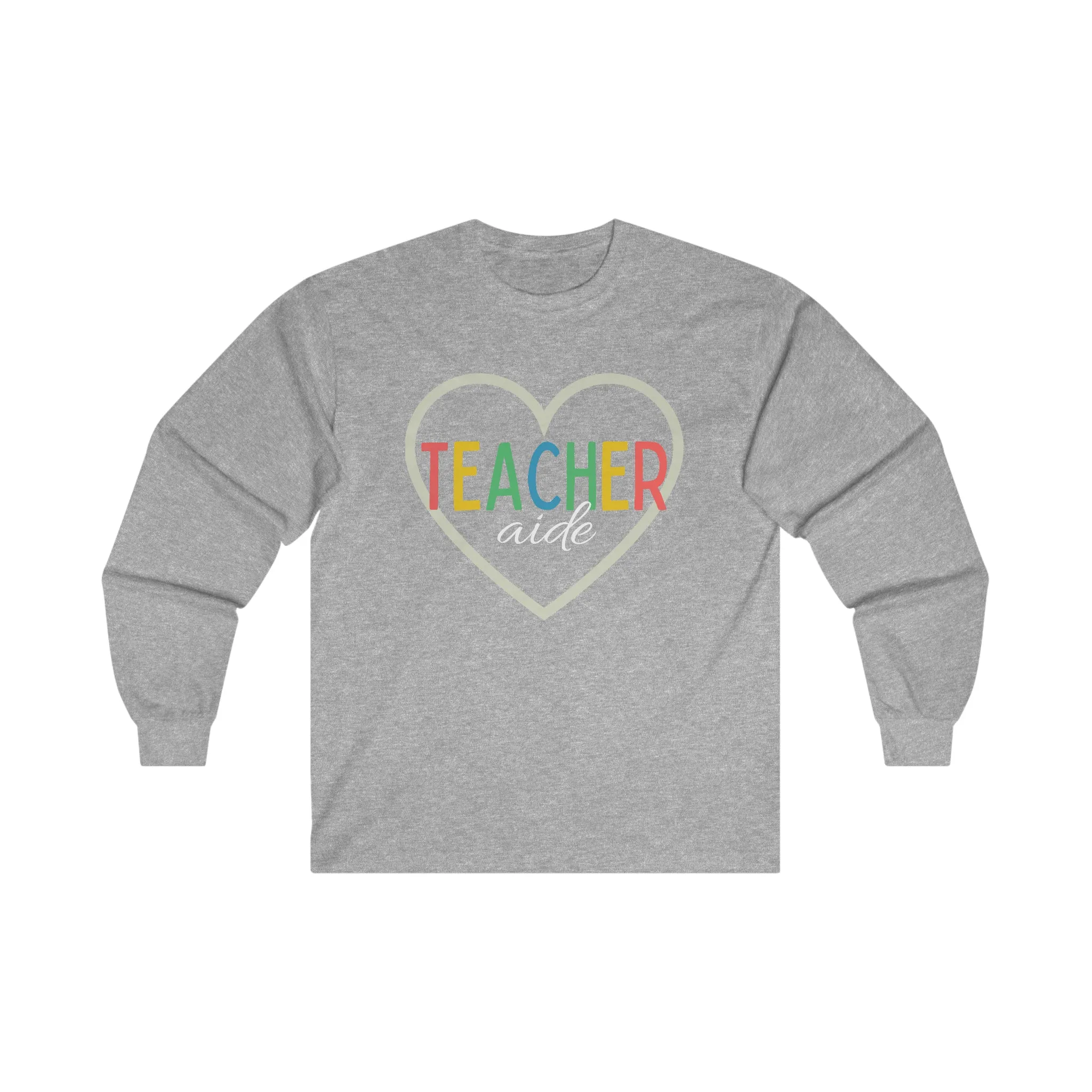 Heart Teacher Aide Long Sleeve Shirt