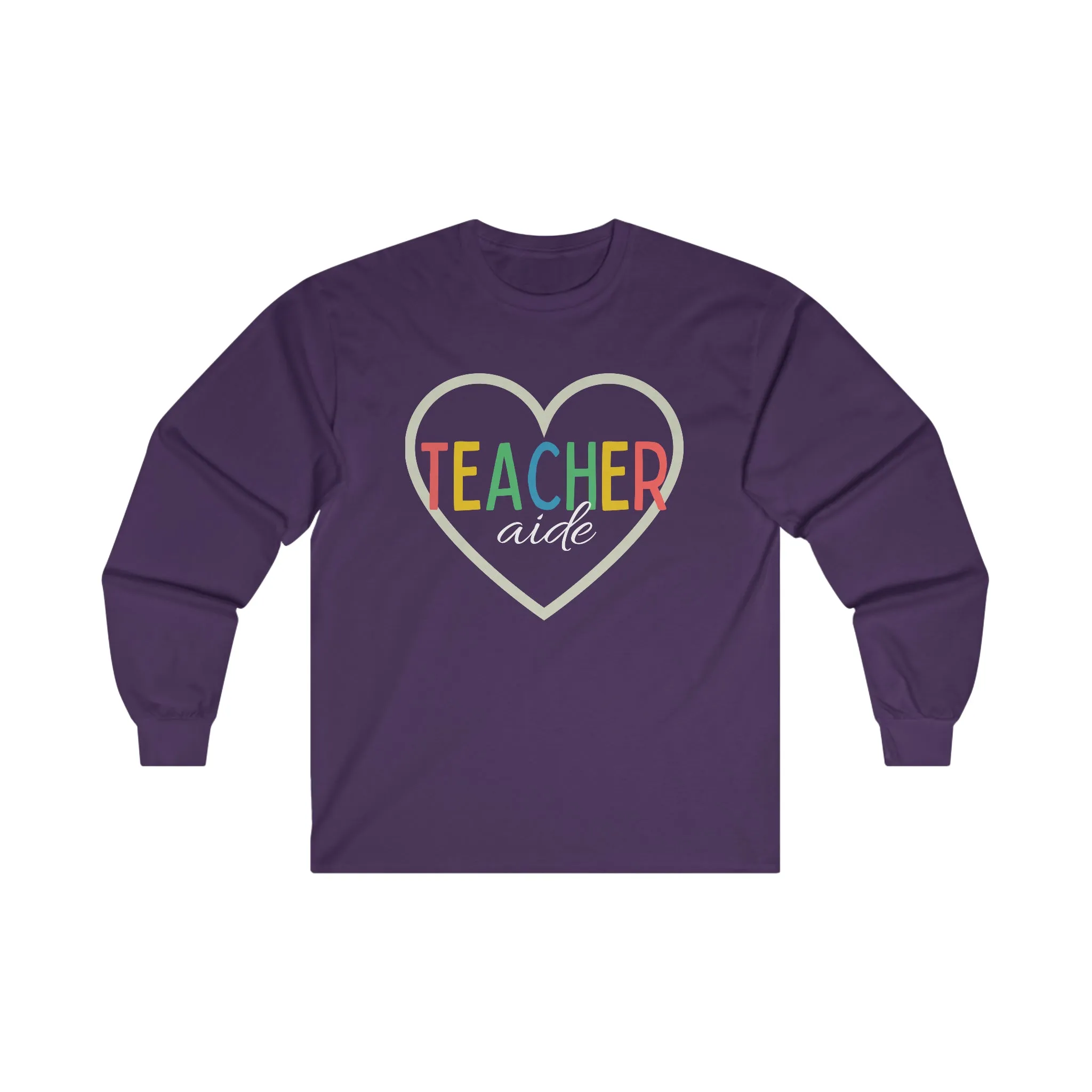 Heart Teacher Aide Long Sleeve Shirt