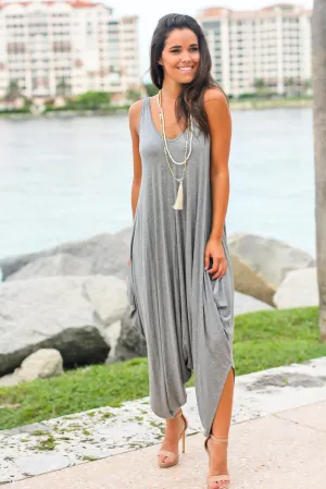 Heather Gray Jumpsuit