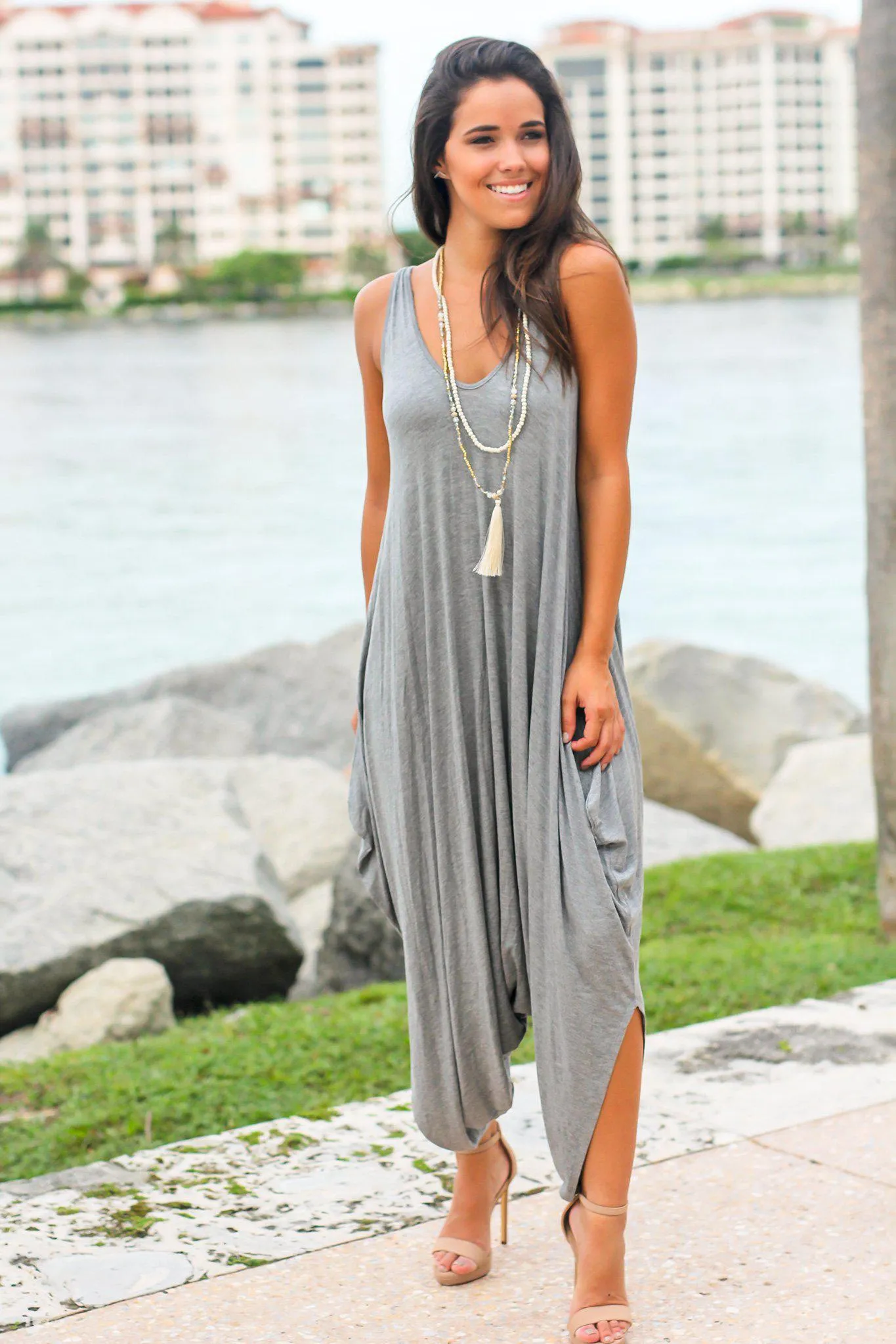 Heather Gray Jumpsuit