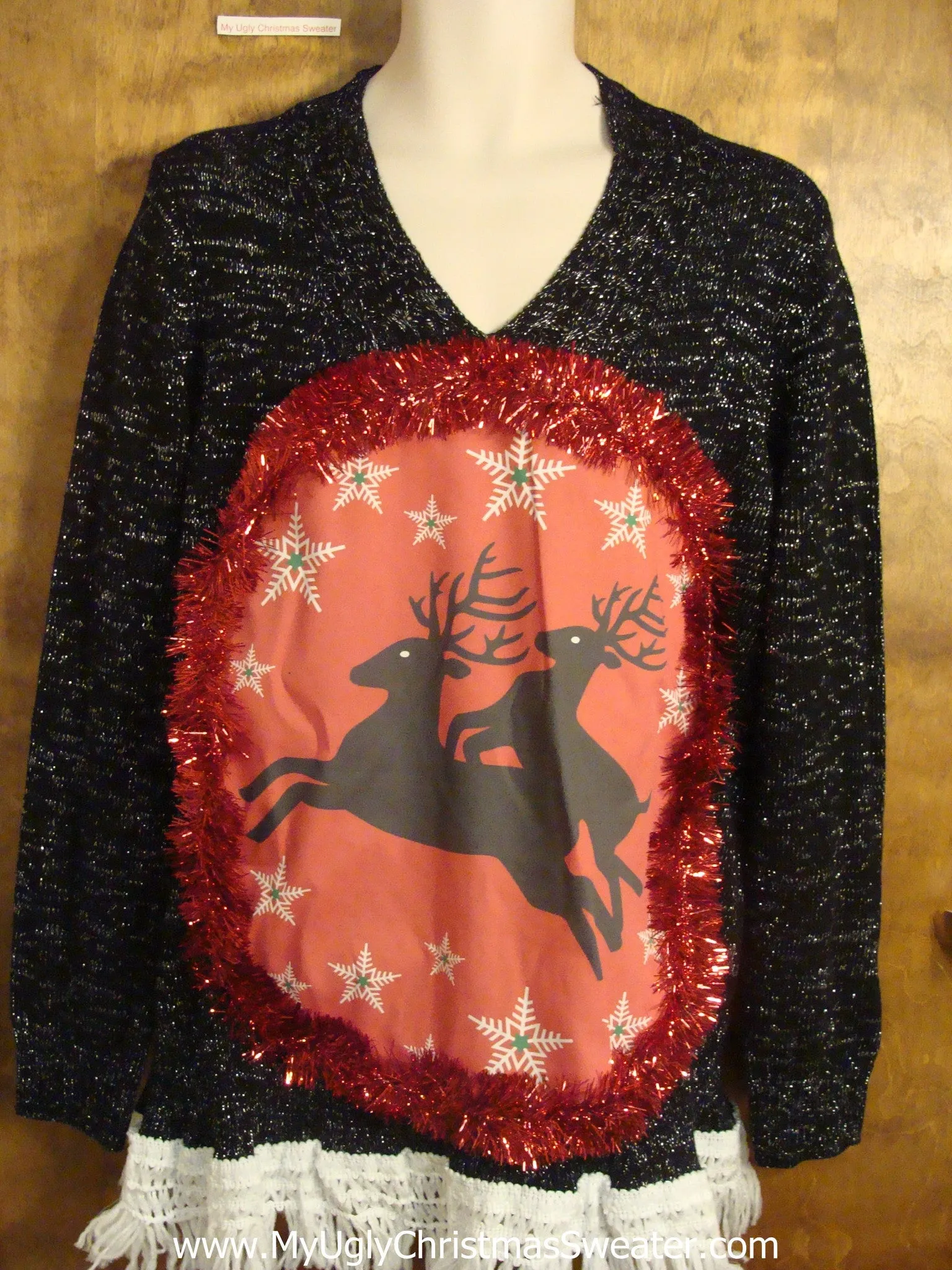 Hitchhiking Reindeer Funny Christmas Sweater