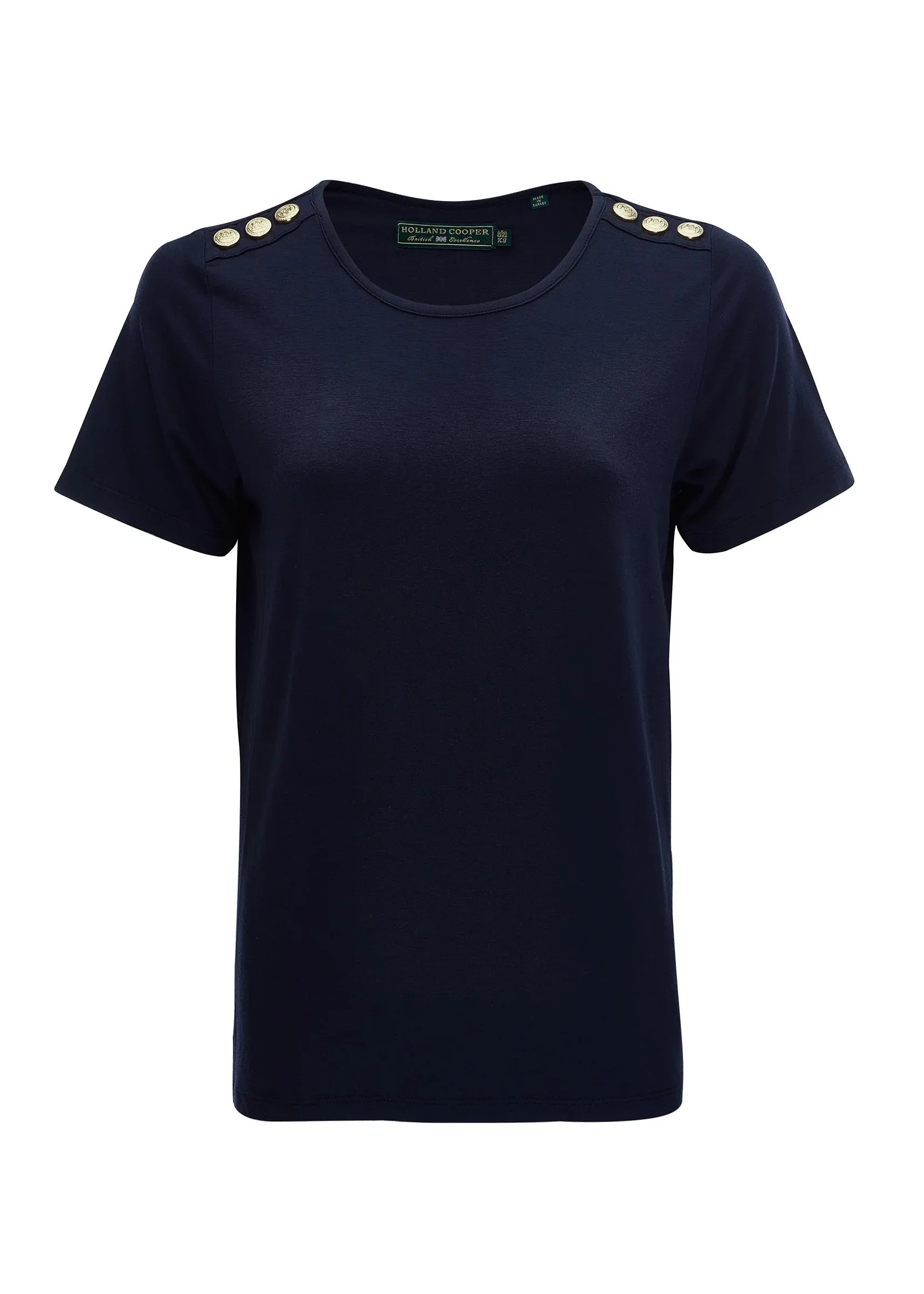 Holland Cooper Relax Fit Crew Neck Tee in Navy