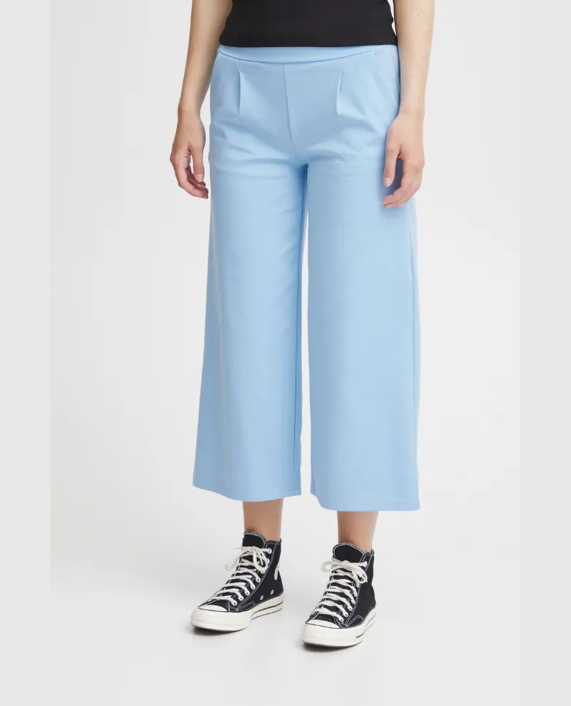 Ichi Kate Della Blue Wide Leg Trousers