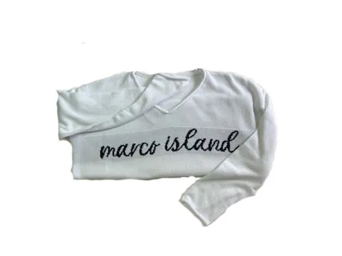 Island Trends Summer V-Neck Sweater - White