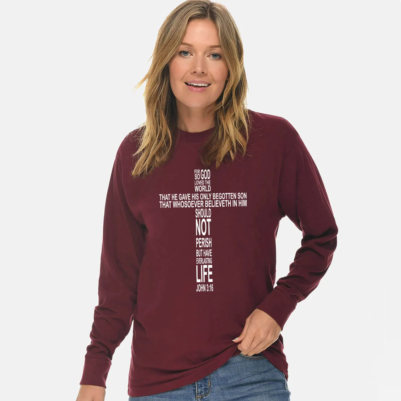 John 3:16 Cross Unisex Long Sleeve T Shirt