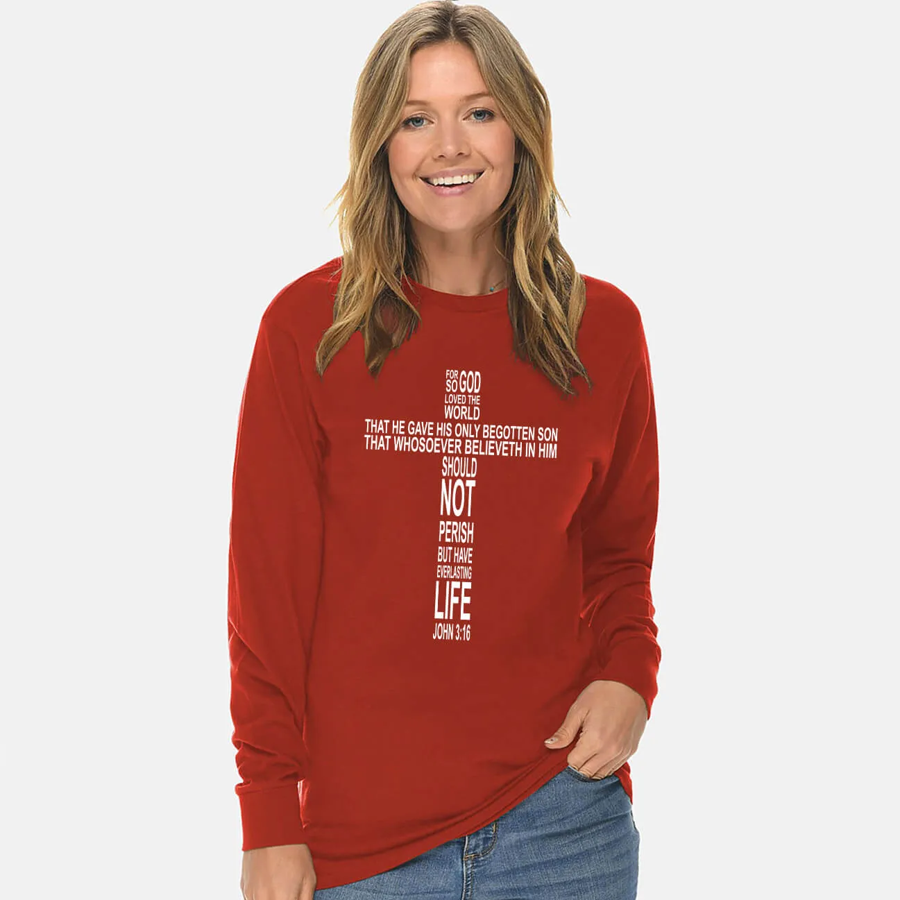 John 3:16 Cross Unisex Long Sleeve T Shirt