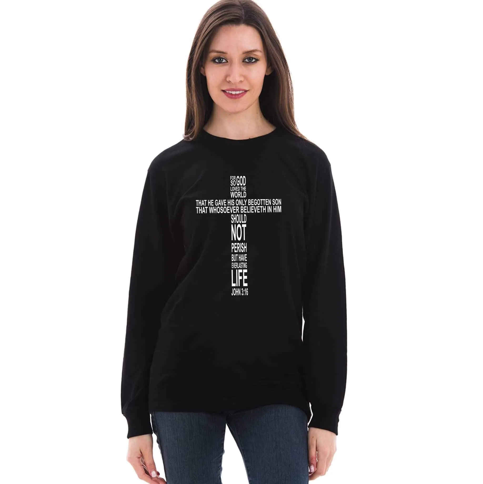 John 3:16 Cross Unisex Long Sleeve T Shirt