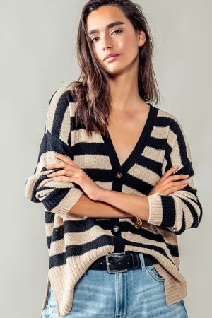 Kandice Cozy and Free Striped Cardigan