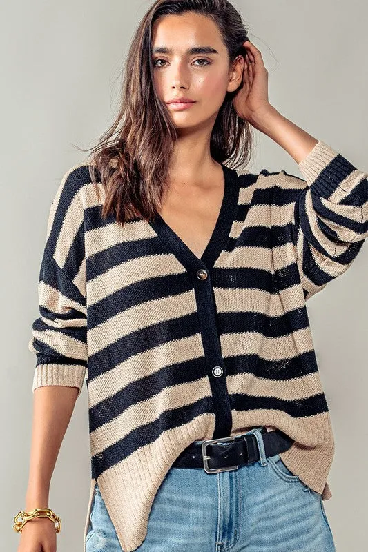 Kandice Cozy and Free Striped Cardigan