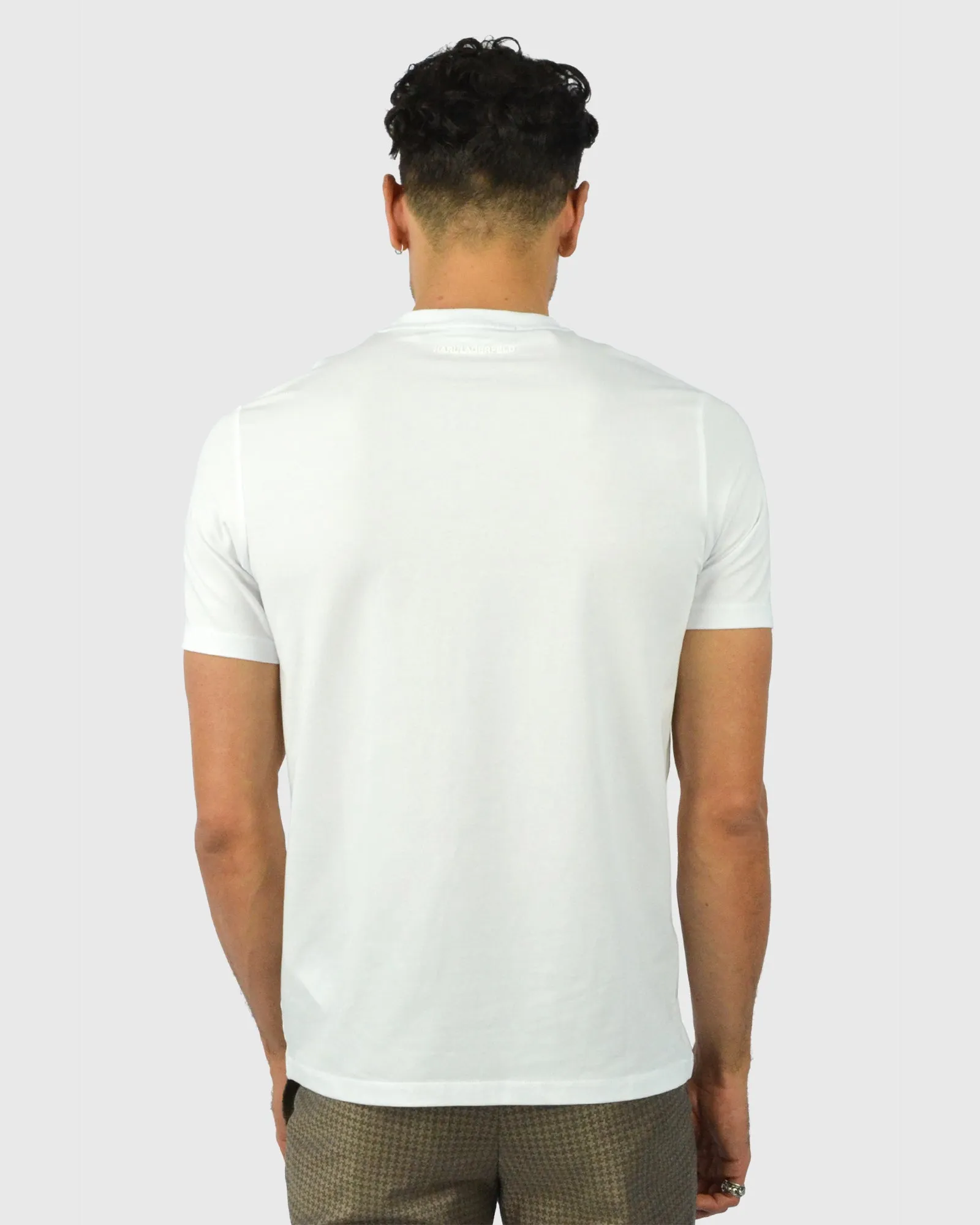 KARL LAGERFELD 755055 SS WHITE CREW T-SHIRT