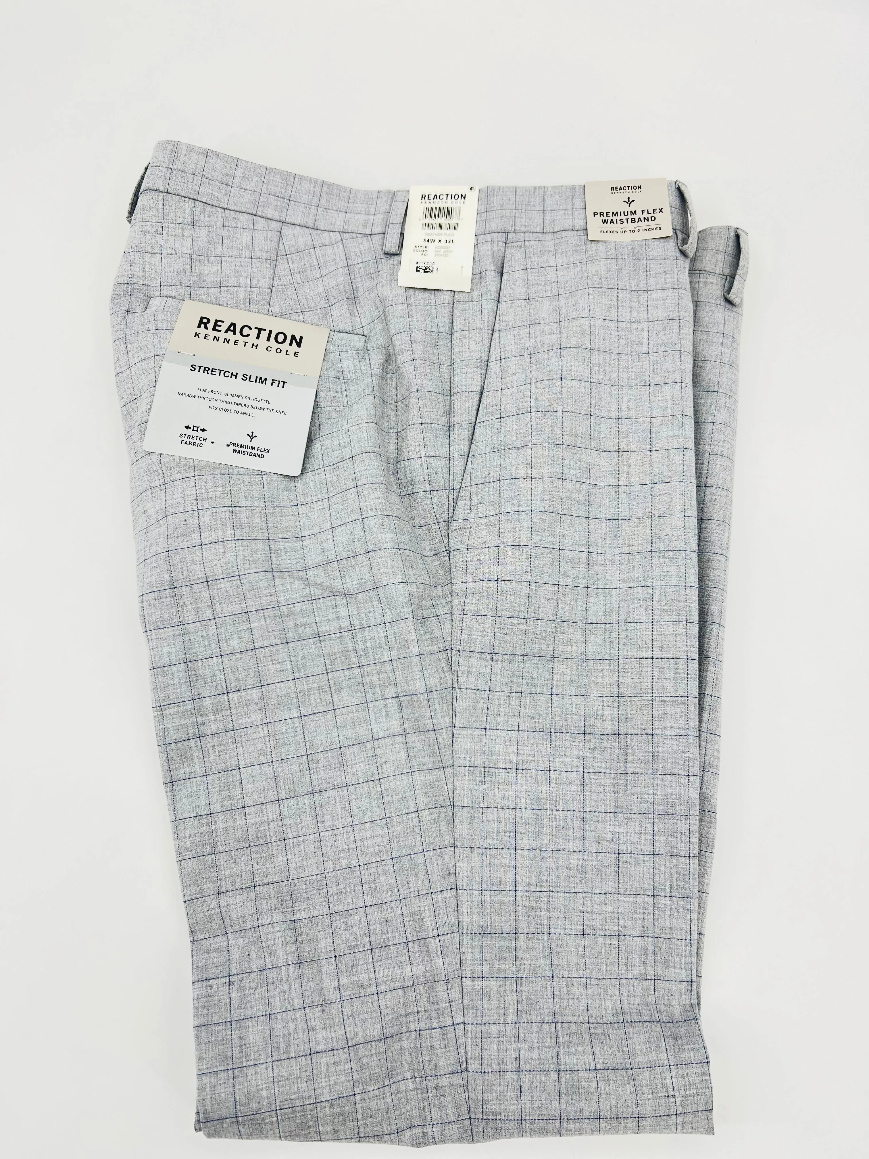 Kenneth Cole Mens Slim Fit Flex Dress Pants, Size 34WX32L