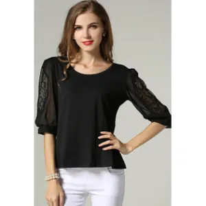 Ketty More Women Formal Wear Lace Decorated Sleeves Blouse-KMWSB786