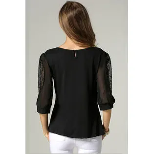 Ketty More Women Formal Wear Lace Decorated Sleeves Blouse-KMWSB786