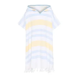 Kids Bondi Beach Poncho - Corn/White