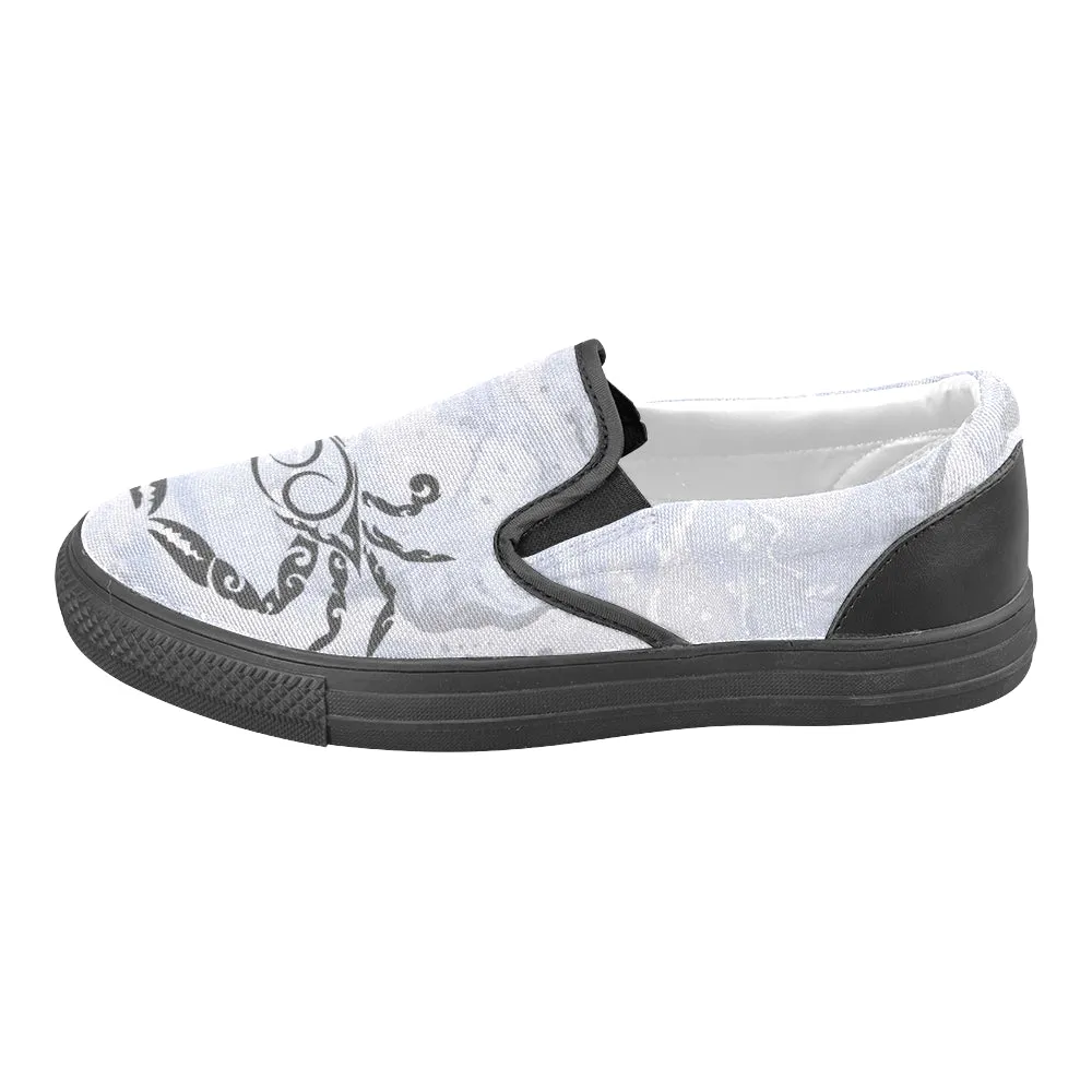 Kid's Cancer Zodiac Print Canvas Slip-on Shoes