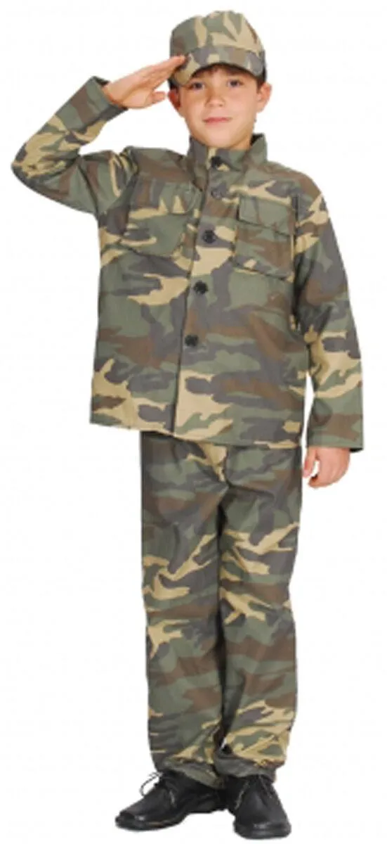 Kids Children’s Armed Forces Camouflage Fancy Dress Costumes Complete Outfit