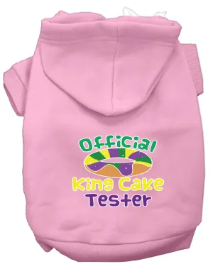 King Cake Taster Screen Print Mardi Gras Dog Hoodie Light Pink Xl