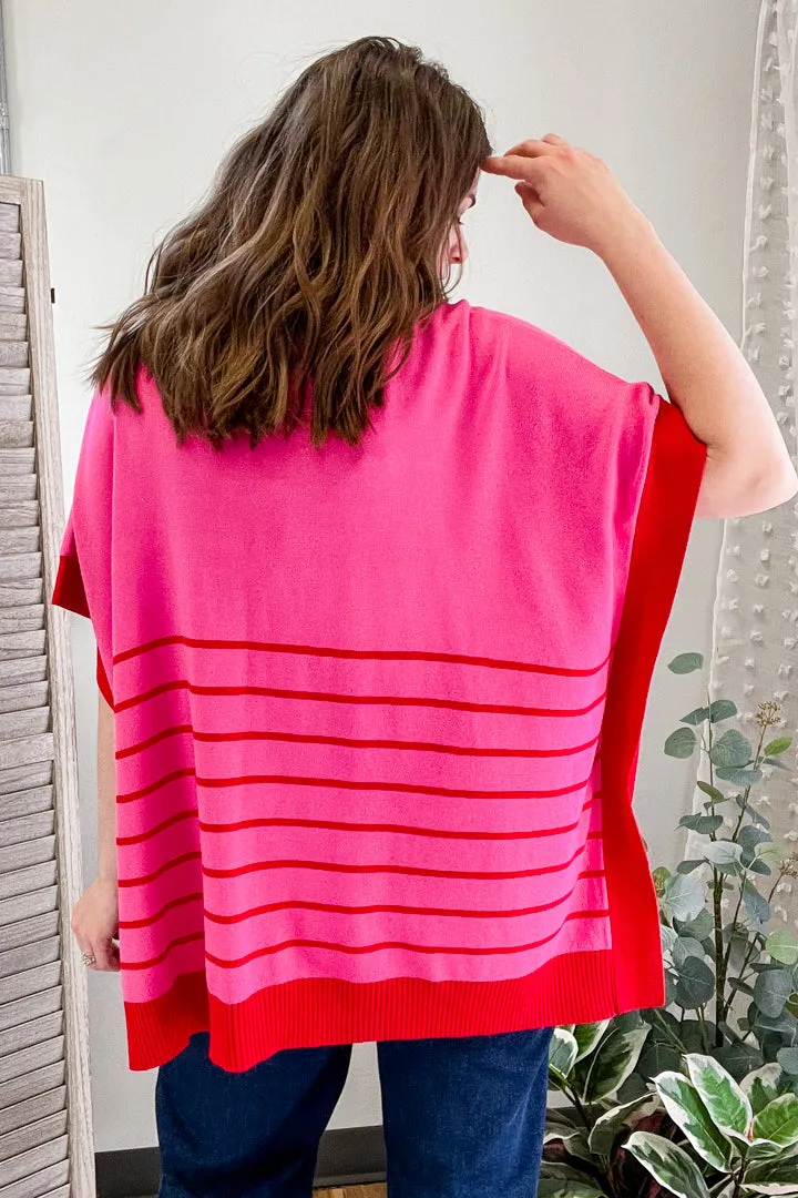 Knit Stripe Poncho