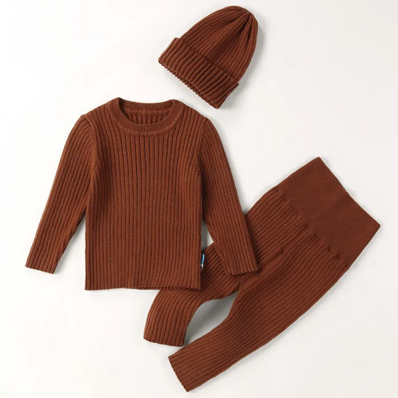 Knitted Cotton Winter Clothing Set (3 piece set)