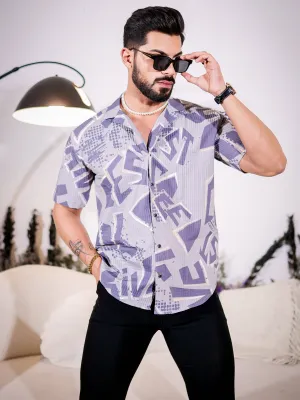 Lavender Grey Half Sleeve Imported Premium Shirt for Men's