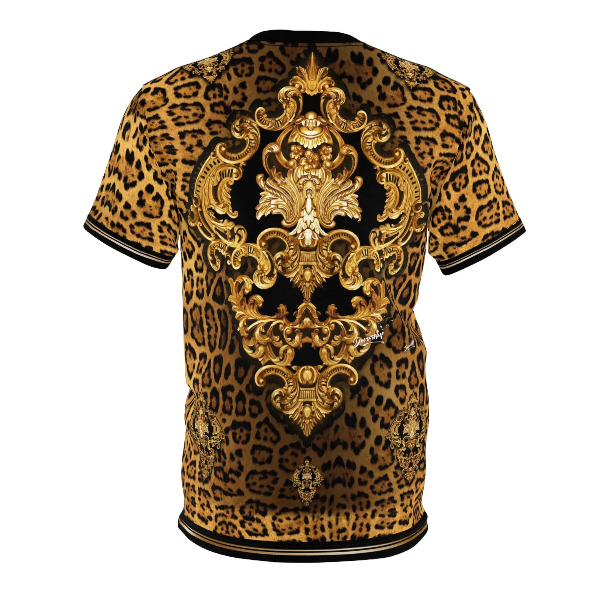 Leopard Print T-Shirt Unisex Tee Gold Medallion T-Shirt Animal Print Tee | 100167