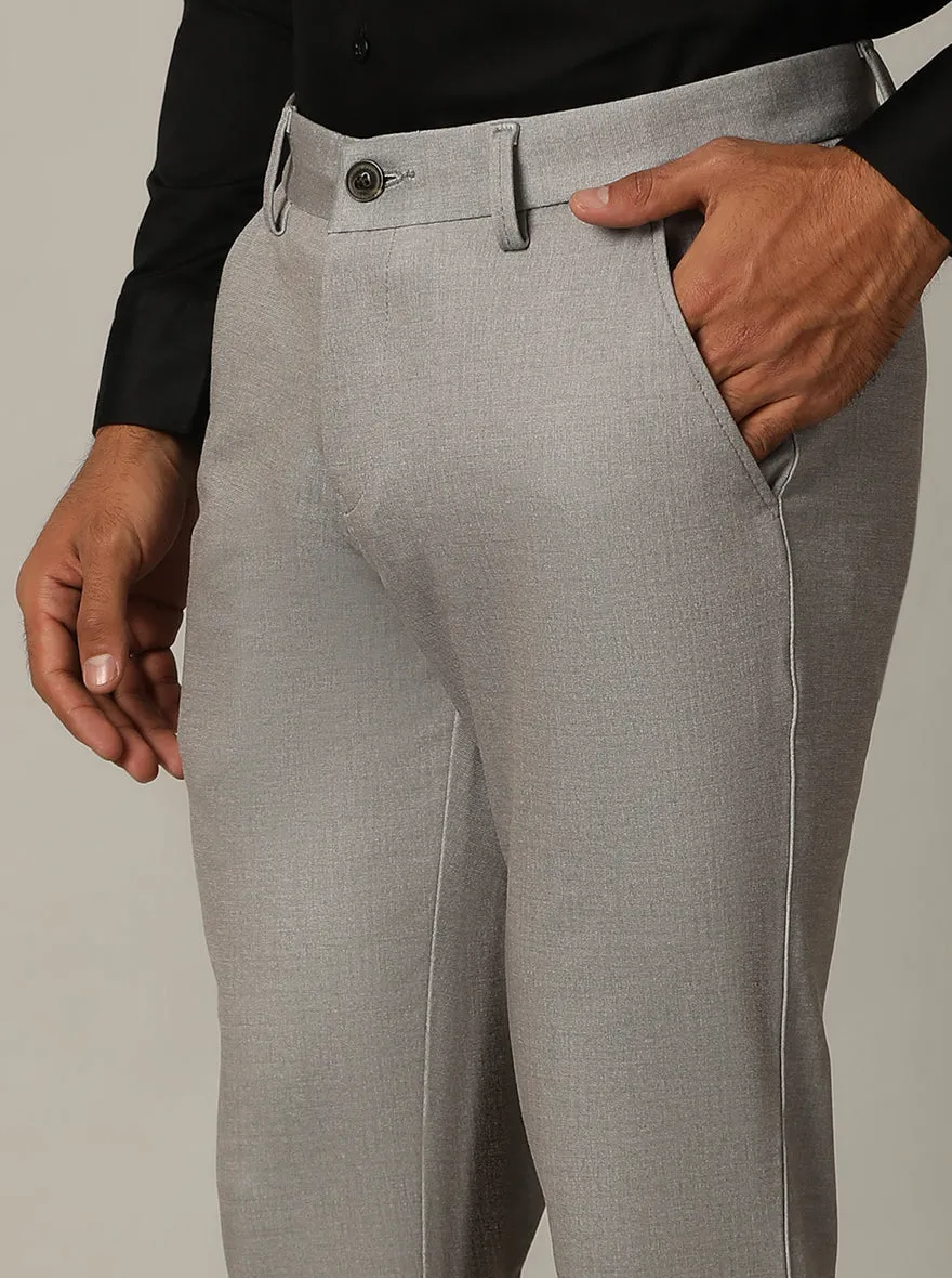 Light Grey Printed Venice Fit Casual Trouser | JadeBlue