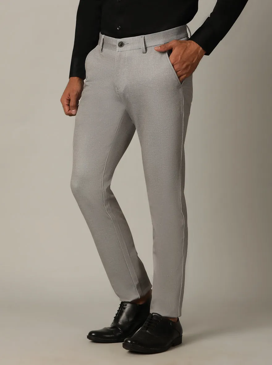 Light Grey Printed Venice Fit Casual Trouser | JadeBlue