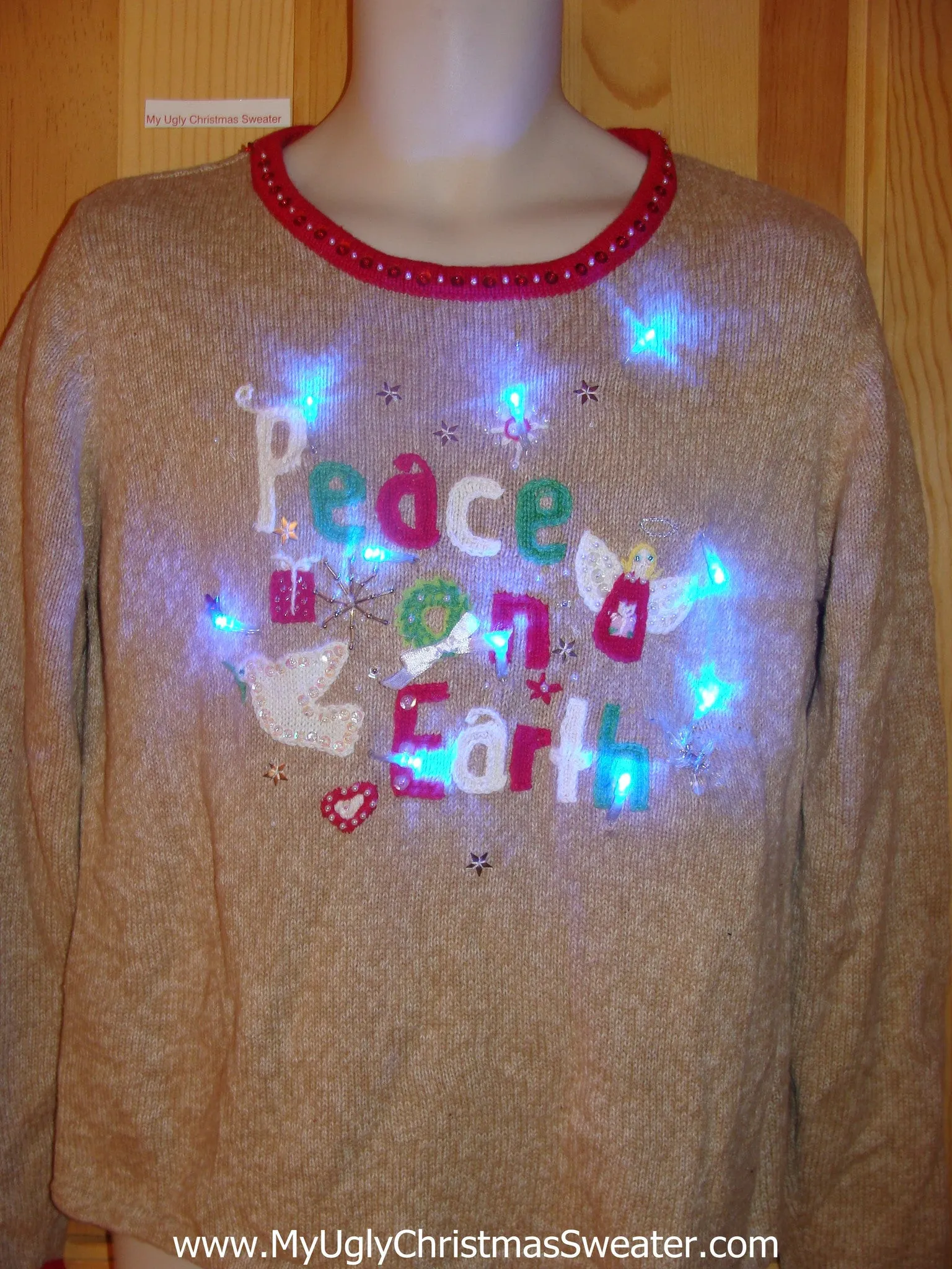 Light Up Christmas Sweater Peace on Earth