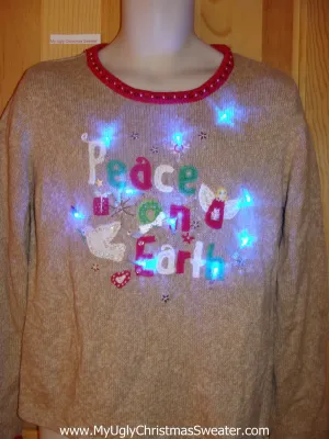 Light Up Christmas Sweater Peace on Earth