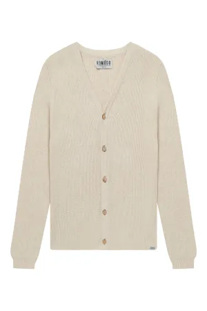 Lucas Cotton Cardigan Ivory Melange