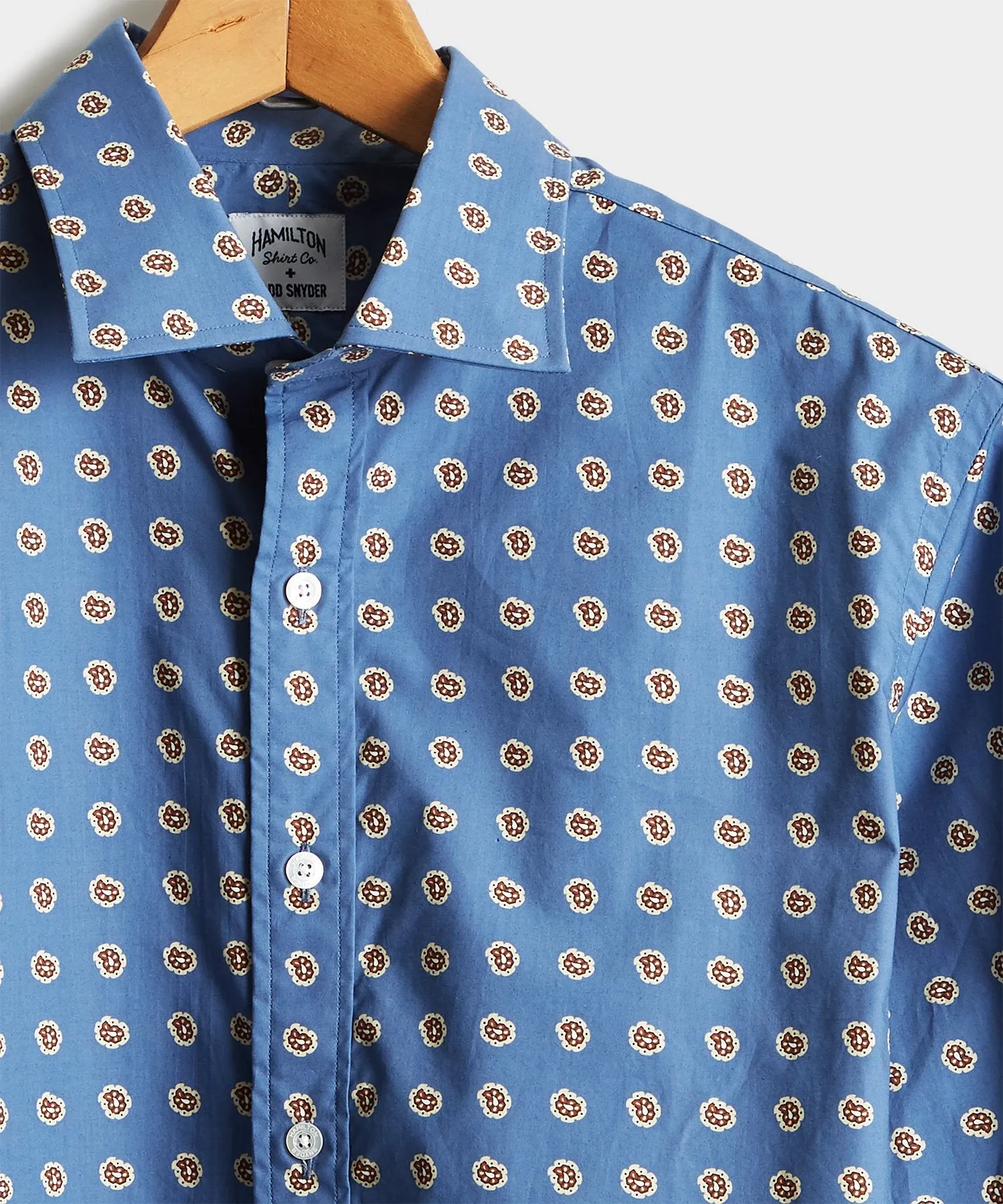 Made in the USA Hamilton   Todd Snyder Modified Paisley Shirt in Blue