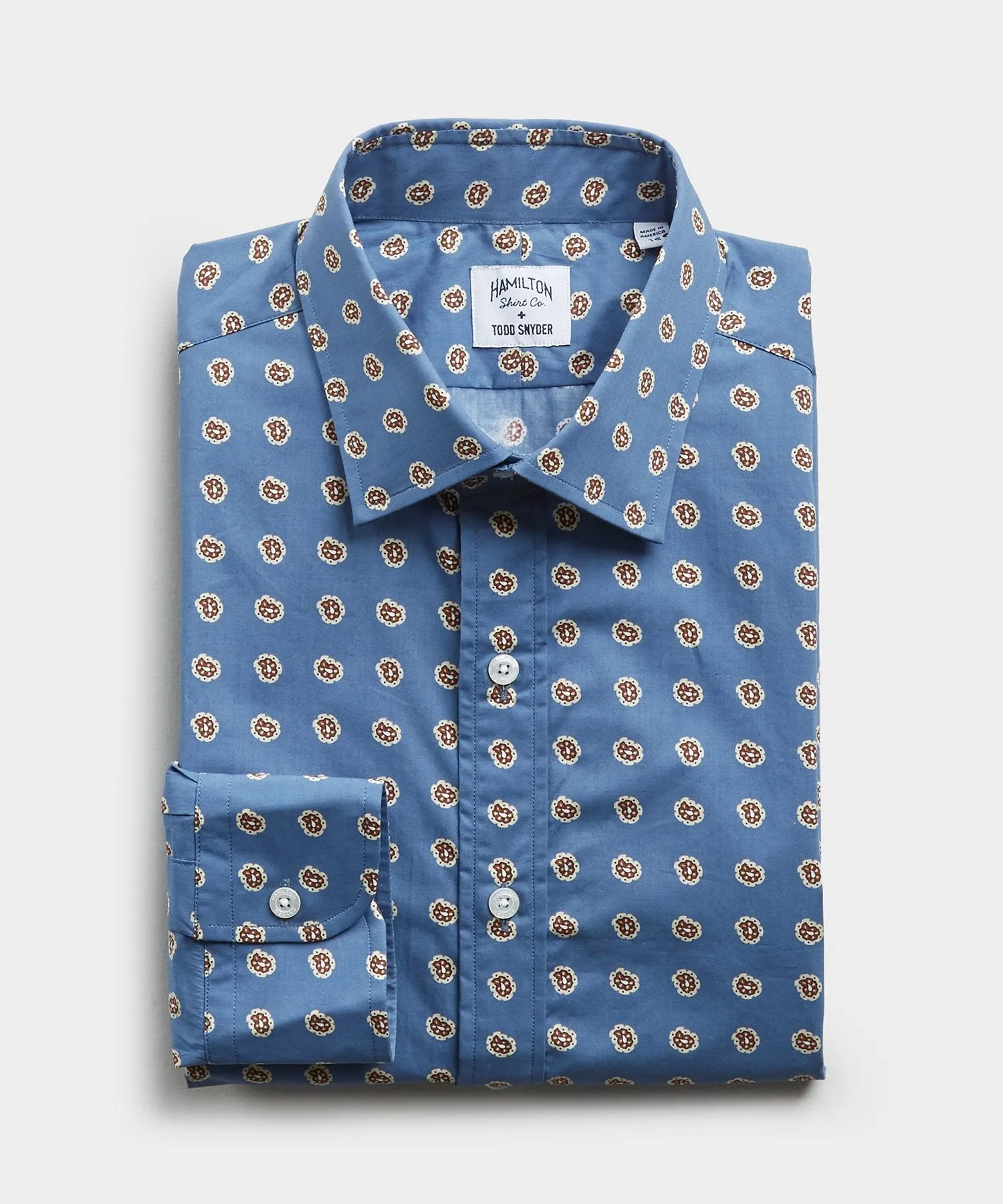 Made in the USA Hamilton   Todd Snyder Modified Paisley Shirt in Blue