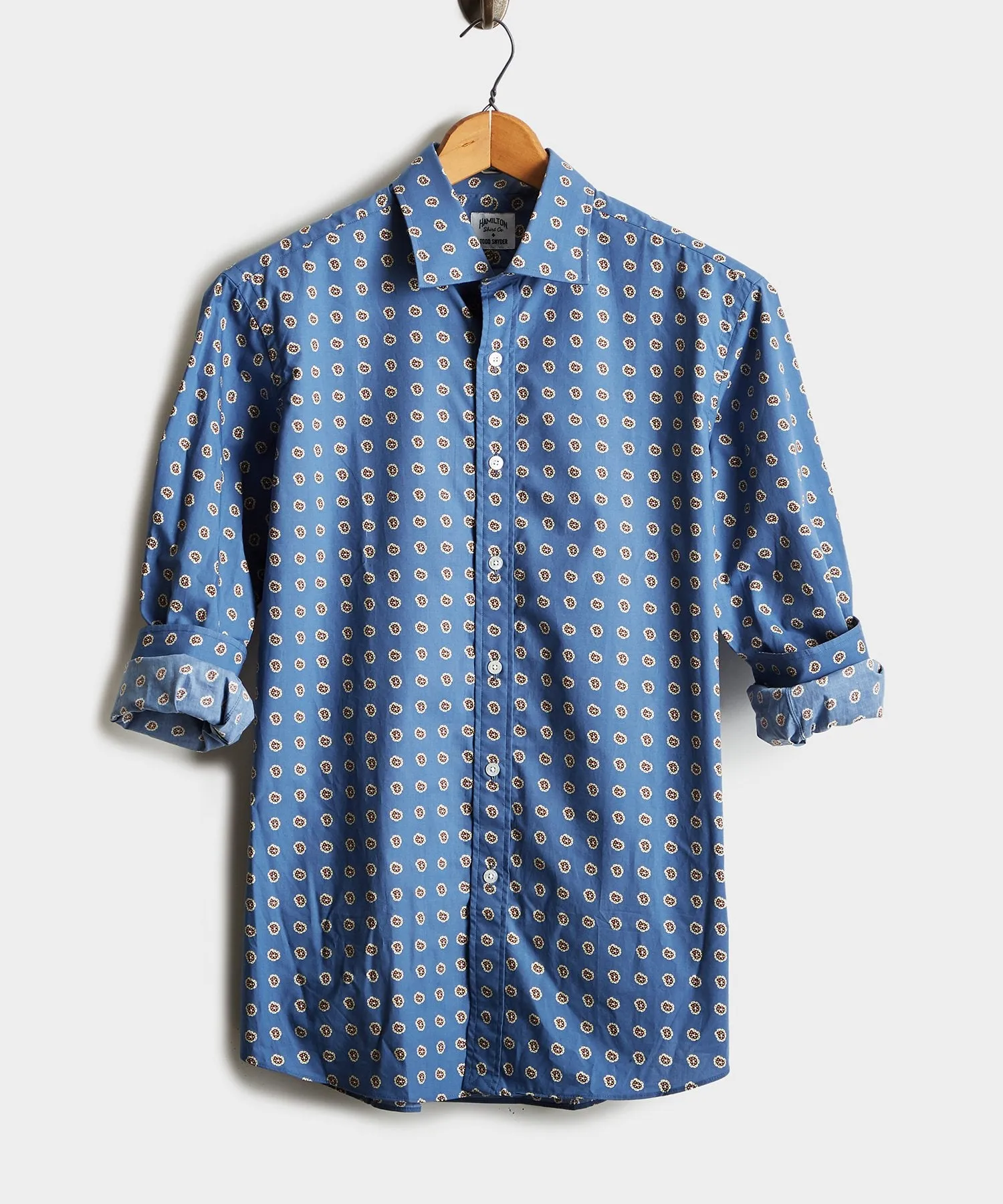 Made in the USA Hamilton   Todd Snyder Modified Paisley Shirt in Blue