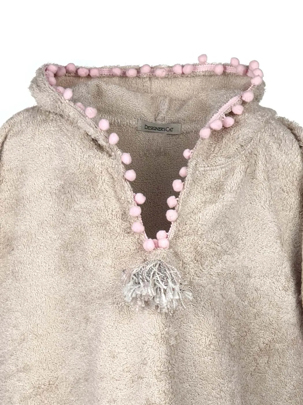 MALOX Beige-Pink Poncho-Bathrobe for kids